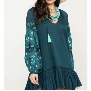 Free People Mix It Up Tunic in Jade, M
